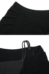 CUT-OUT LAYERED TEE black