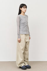 Ien Herringbone Curved Pants