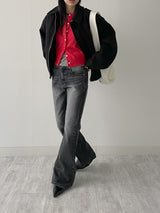 [unisex] 641 cat-washed bootcut denim pants