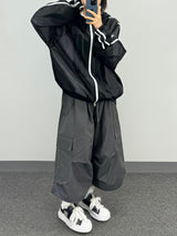 mesh track hooded jacket