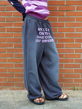 WASHED WIDE SWEATPANTS CHARCOAL