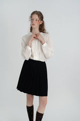 Ron pleats skirt_black