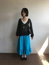Liang button frill long skirt (4color)