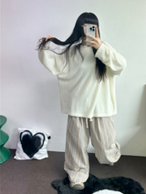 パッチ🤎ルーズガーリーオーバーニット🧸🤍🤎🖤4カラー