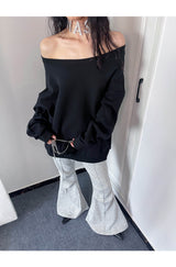Off-loose shoulder sweatshirt