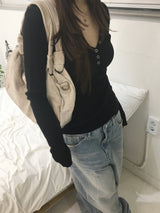 [EE] IS BUTTON KNIT 