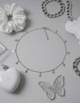 [Aespa Karina Necklace] Little Stars Choker Necklace - Silver Color