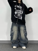 retro denim cargo pants