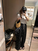 レースリボンバンディングワイドパンツ