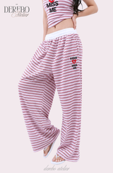 Love Me Stripe Tube Top Sweatpants Set (SET)