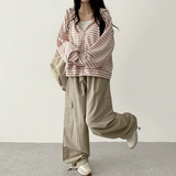 Roa Baslock Nylon Cargo Wide Pants