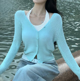 [MADE] Water, V-neck slim cardigan