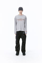 レーシングフェノメノンワッフル長袖Tシャツ (グレー)