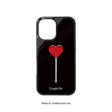[MADE]heart lollipop Standard Glass Black Bumper phonecase