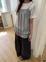 チエールベルトセットコットンワイドバンディングパンツ