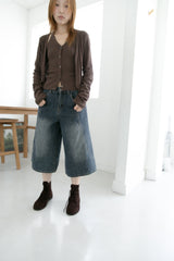 dark blue bermuda pants(S-M)