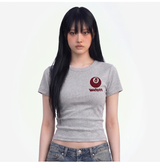 ストレッチコットンスリムショートスリーブTシャツ エイトボールメランジ