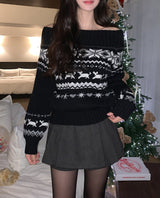 Snow Nordic Off-Shoulder Knit