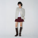 CHECK PATTERN BLOUSE  (LightBeige)