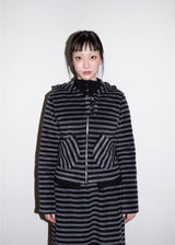 ポケットフリースフーディージャケット [Striped]