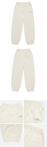 24FW アップサイドダウンロゴナッピングズリーパンツアイボリー