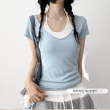 Unique Deep V-Neck Halter Short-Sleeved T-Shirt (3 colors)