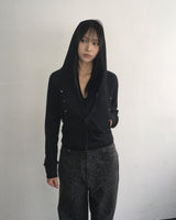 Stud slim hood jumper