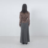 Folded check maxi skirt 003