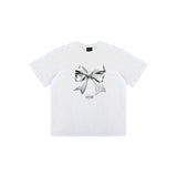 【数量限定】メタリックリボンTシャツ - WHITE