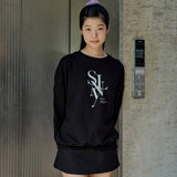 セリフレイヤードシンボルスウェットシャツ (BLACK)