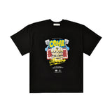 [UNISEX] C.O.M.E モータースポーツオーバーサイズプリントコットンジャージTシャツ（ブラック）