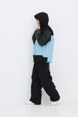 STITCH BOX WIDE TRACK PANTS DARK NAVY