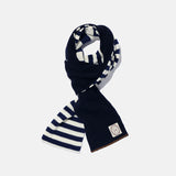 ストライプニットマフラー / Navy ivory