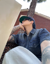 No.1209 cool denim washing half SHIRT (3color)