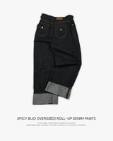 [ORIGINAL] Spicy Bijo Oversized Roll-Up Denim Pants