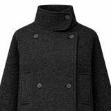 Luen Double Button High Neck Short Coat