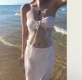 [ 3-piece / nude mermaid mood ] alcohol-free lace bikini