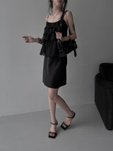 satin slip midi skirt (2color)