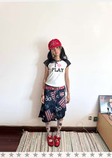 Escape Park Loveplayshop 'Gem Merchant' niche design style Y2K print mid-calf socks stockings