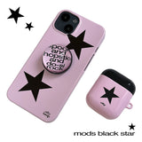 [made] mods black star airpods case (glossy hard)
