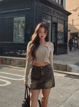 Hari unbalanced crop knit
