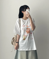 3st Digital Printed Short Sleeve T-Shirt #TeddyBear #Ballerina #Ribbon