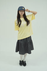 オーバーサイズシャインアップリケTシャツ [バタークリーム]