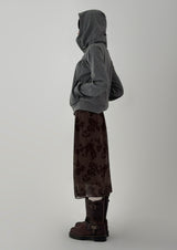 SHIRRING HIGH NECK ZIP-UP