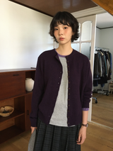 デュアル ボタン ラウンド カーディガン (3color)