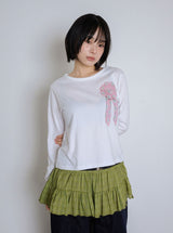 CORSAGE SIDE POINT SLIM LONG SLEEVE