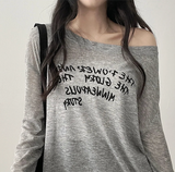 Alling lettering shoulder long sleeve tee