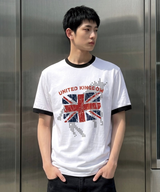 エッセンシャルスタンダードショートスリーブリンガーTシャツユニオンホース ホワイト