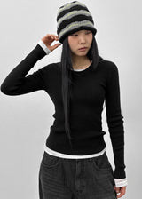 [MADE] Tanjiki Wool U-neck Ribbed Knit