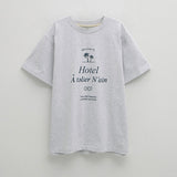 (T-6809)レタリングルーズフィットTシャツ
